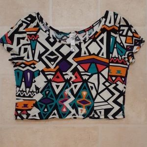 Tribal print crop top